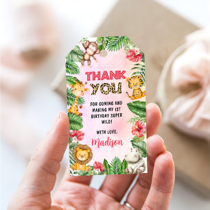 Safari Wild One 1st Birthday Gift Tags