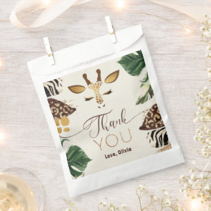 Safari Wild One 1st Birthday gold thank you Favour Bags