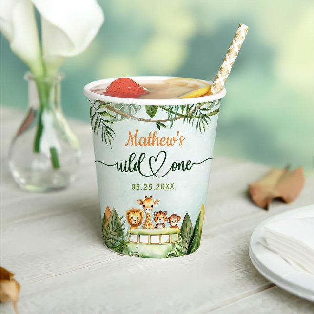 Safari Wild One 1st Birthday Paper Cups (Creator Uploaded)