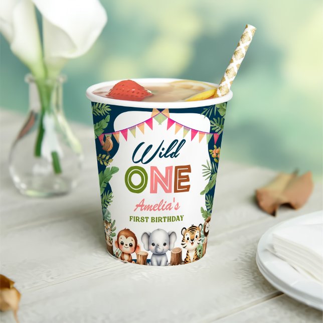 Safari Wild One 1st Birthday Paper Cups (Creator Uploaded)