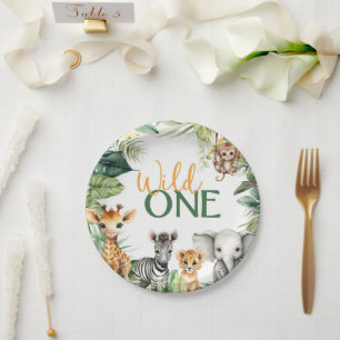 Safari WILD ONE 1st Birthday Paper Plate