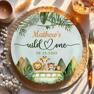 Safari Wild One 1st Birthday Paper Plate
