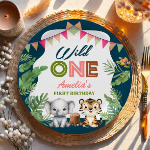Safari Wild One 1st Birthday Paper Plate