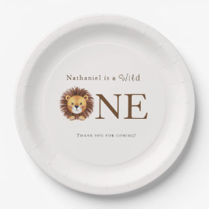 Safari wild one 1st birthday  paper plate