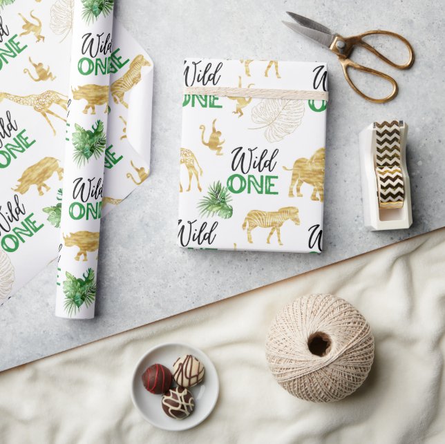 Safari Wild One 1st Birthday Wrapping Paper (Crafts)