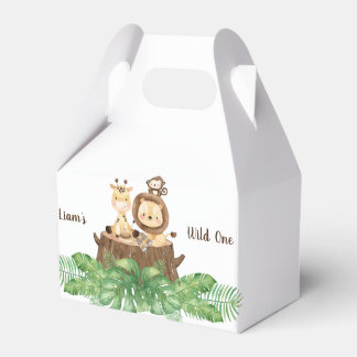 Safari Wild One Balloons Favour Box