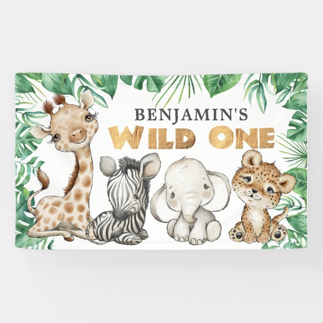 Safari Wild One Birthday Banner (Horizontal)