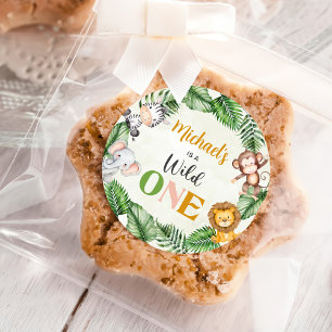 Safari Wild One Birthday Classic Round Sticker