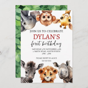 Safari Wild One Birthday Invitation