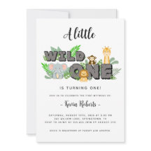 Safari Wild One Birthday Invitation