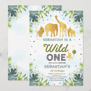 Safari Wild One Birthday Invitation Wild One Party