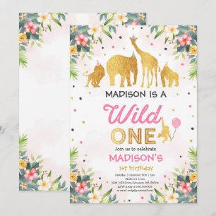 Safari Wild One Birthday Invitation Wild One Party
