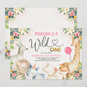 Safari Wild One Birthday Invitation Wild One Party