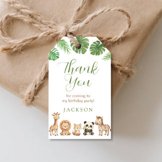 Safari Wild One Birthday Party Favour Tags