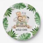 Safari Wild One Birthday Party Paper Plates