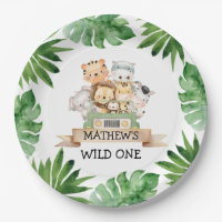 Safari Wild One Birthday Party Paper Plates