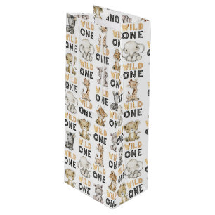Safari Wild One Birthday Party  Wine Gift Bag