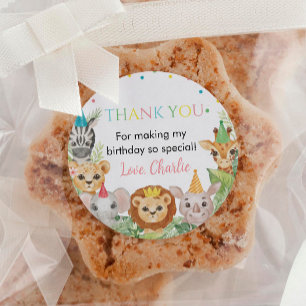Safari Wild One Birthday Sticker Labels