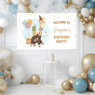 Safari Wild One Boy Birthday Welcome Banner