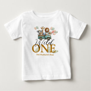 Safari Wild One First Birthday Baby T-Shirt