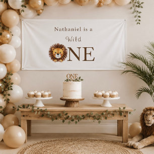 Safari wild one first  birthday  banner
