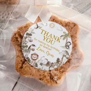 Safari Wild One Jungle Animals Birthday Party Classic Round Sticker