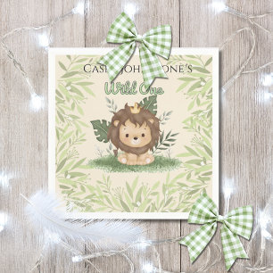 Safari Wild One Watercolor 1st Birthday Napkin