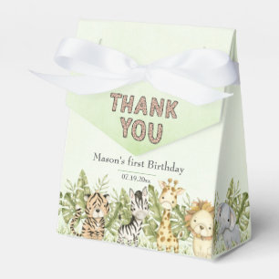 Safari Wild One Watercolor Birthday Favour Box