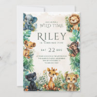 Safari Wild Time Birthday Invitation