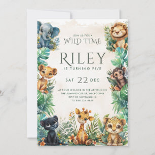 Safari Wild Time Birthday Invitation