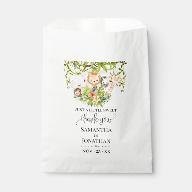 Safari Wild Zoo Baby Animals Baby Shower Favour Bags (Front)