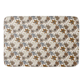 Safari Wildflowers - Modern Animal Print Floral Bath Mat