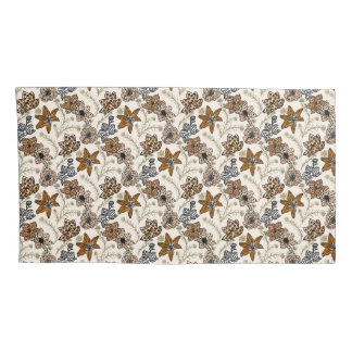 Safari Wildflowers - Modern Animal Print Floral Pillowcase