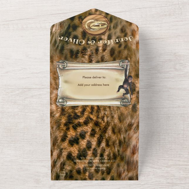 Safari Wildlife All in One Wedding Invite (Outside)