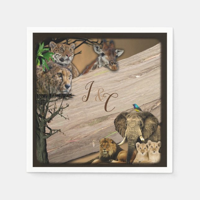 Safari Wildlife Party Napkins (Front)