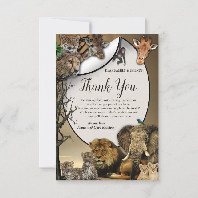Safari Wildlife Thank You card (Front)