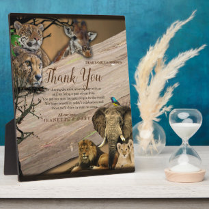 Safari Wildlife Thank You Plaque