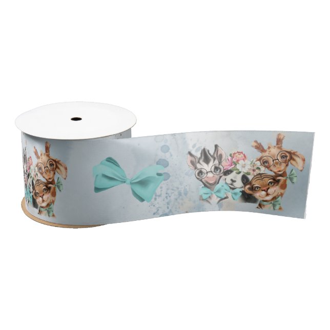 Safari wildone baby shower Junlge Ribbon Satin Ribbon (Spool)