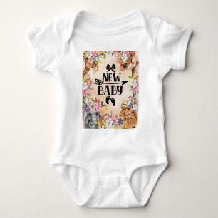 Safari wildone baby shower Pink Baby Bodysuit