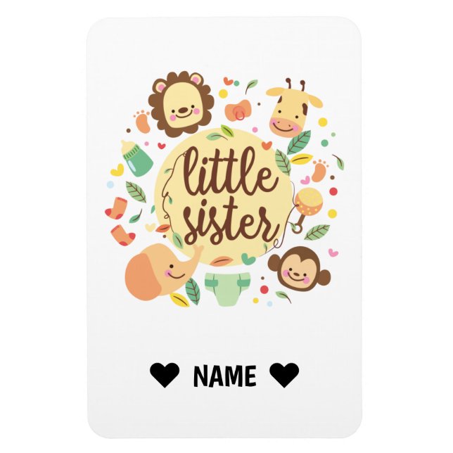 Safari Wreath Little Sister Magnet (Vertical)