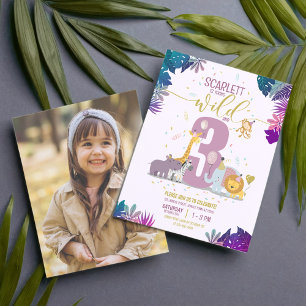 Safari Young Wild & 3 Girl Budget Photo Birthday