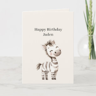 Safari Zebra Birthday Card