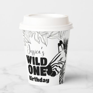 Safari Zebra Hand Drawn Wild Party Birthday Paper Cups