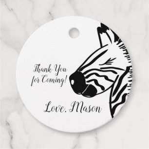 Safari Zebra Party Birthday Favour Tags