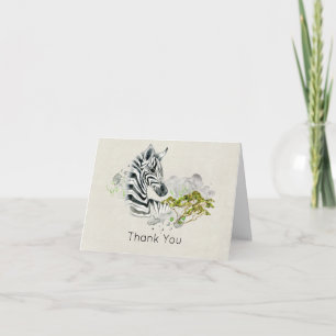 Safari Zebra Wild Exotic Animal Thank You Card