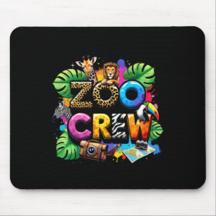 Safari Zoo Giraffe Crew Animal Zoo Keeper Kids Fie Mouse Mat