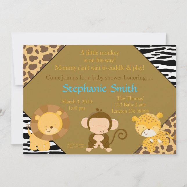 safaribaby copy, Come join us for a baby shower... Invitation (Front)