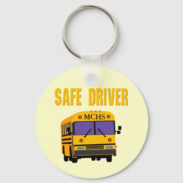 Safe Driver School Bus Driver Keyring (Front)