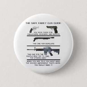 SAFE FAMILY GUN GUIDE 6 CM ROUND BADGE