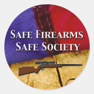 Safe Firearms, Safe Society Classic Round Sticker